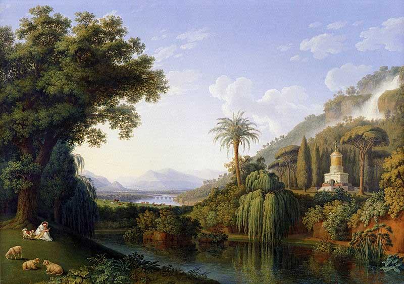 Jacob Philipp Hackert Landscape with Motifs of the English Garden in Caserta Sweden oil painting art